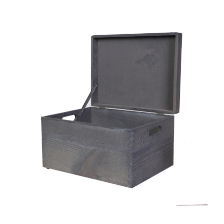 Skrzynka Drewniana z Pokrywą 23x40x30 cm ❏ Pełna z Uchwytami