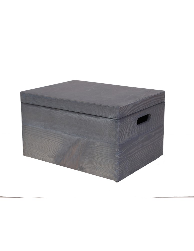 Skrzynki drewniane - Skrzynka drewniana z pokrywą 23x40x30 cm ~ S-03 SZARA - product MODO24.PL 3