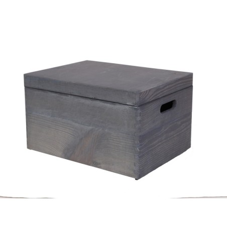 Skrzynka Drewniana z Pokrywą 23x40x30 cm ❏ Pełna z Uchwytami