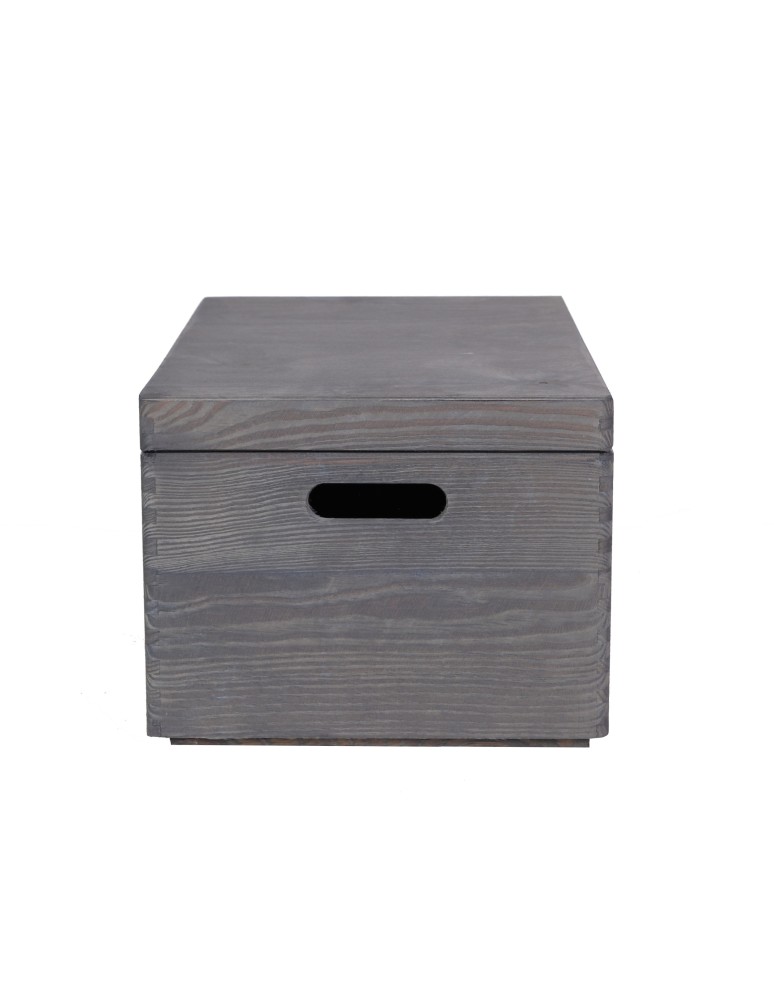 Skrzynki drewniane - Skrzynka drewniana z pokrywą 23x40x30 cm ~ S-03 SZARA - product MODO24.PL 4