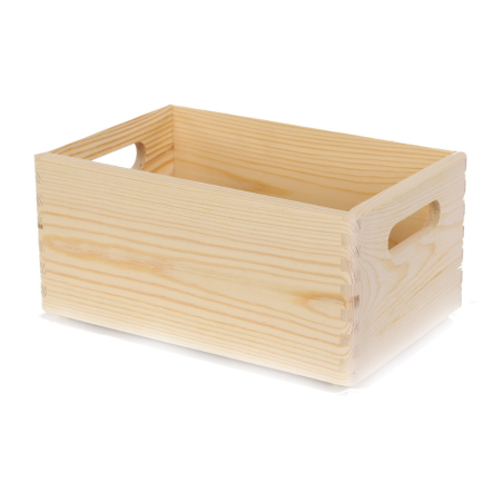 Skrzyneczka Prezentowa ▪  13,5x30x20 cm ❏ Sosnowa/ Pełna z Uchwytami