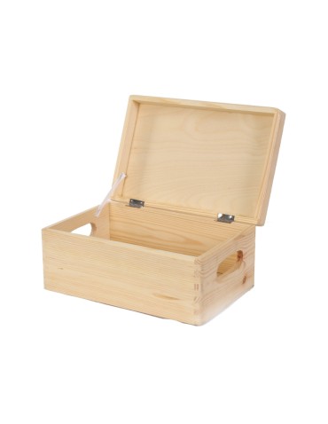 Drewniana skrzyneczka z wiekiem płaskim 13,5x30x20 cm ~ S-06