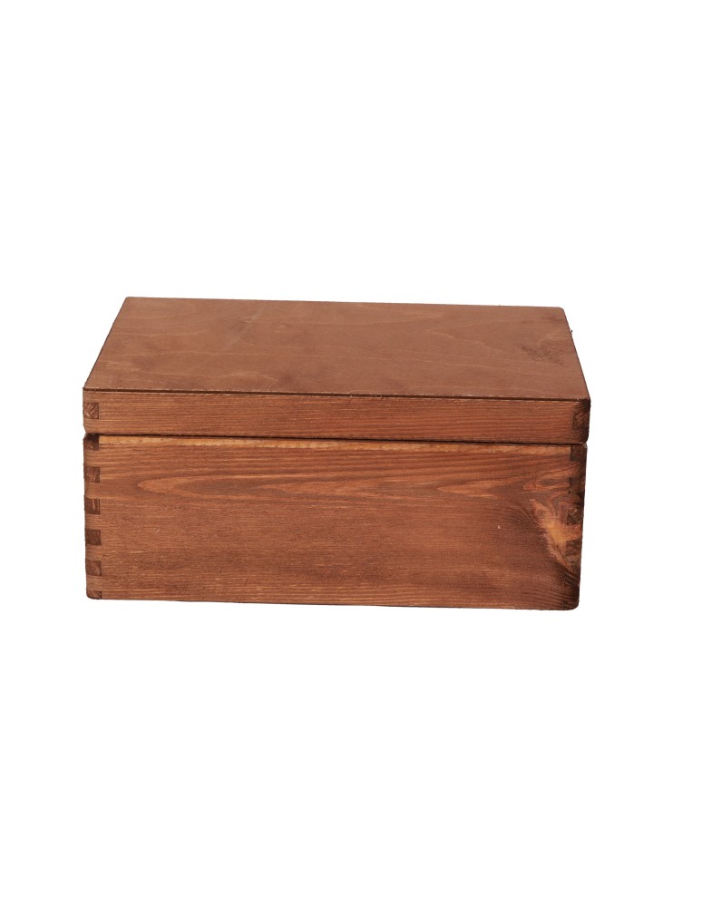 Skrzynki drewniane - Drewniana skrzyneczka z wiekiem płaskim 13,5x30x20 cm ~ S-06 BRĄZ - product MODO24.PL 2