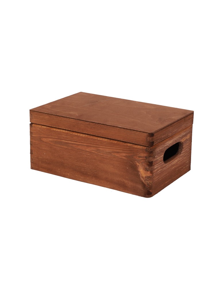 Skrzynki drewniane - Drewniana skrzyneczka z wiekiem płaskim 13,5x30x20 cm ~ S-06 BRĄZ - product MODO24.PL 3