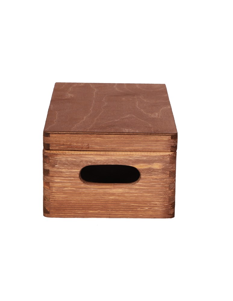 Skrzynki drewniane - Drewniana skrzyneczka z wiekiem płaskim 13,5x30x20 cm ~ S-06 BRĄZ - product MODO24.PL 5