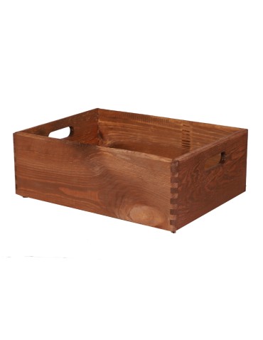 Skrzynka Drewniana z Uchwytem 13,5x40x30 cm ~ S-07 BRĄZ