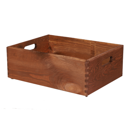 Skrzynka Drewniana z Uchwytem 13,5x40x30 cm ▪ Surowa Sosna ▪ Pełna