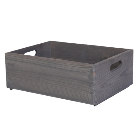 Skrzynka Drewniana z Uchwytem 13,5x40x30 cm ▪ Surowa Sosna ▪ Pełna