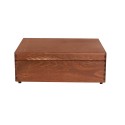 Drewniana skrzynka z wiekiem - 13,5x40x30 cm ~ S-08 BRĄZ