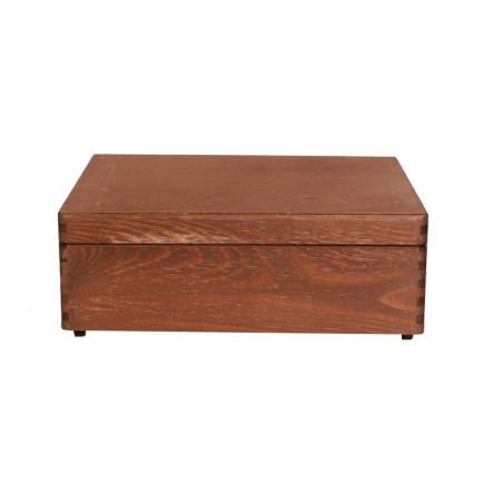 Drewniana skrzynka z wiekiem - 13,5x40x30 cm ~ S-08 BRĄZ