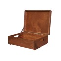 Drewniana skrzynka z wiekiem - 13,5x40x30 cm ~ S-08 BRĄZ