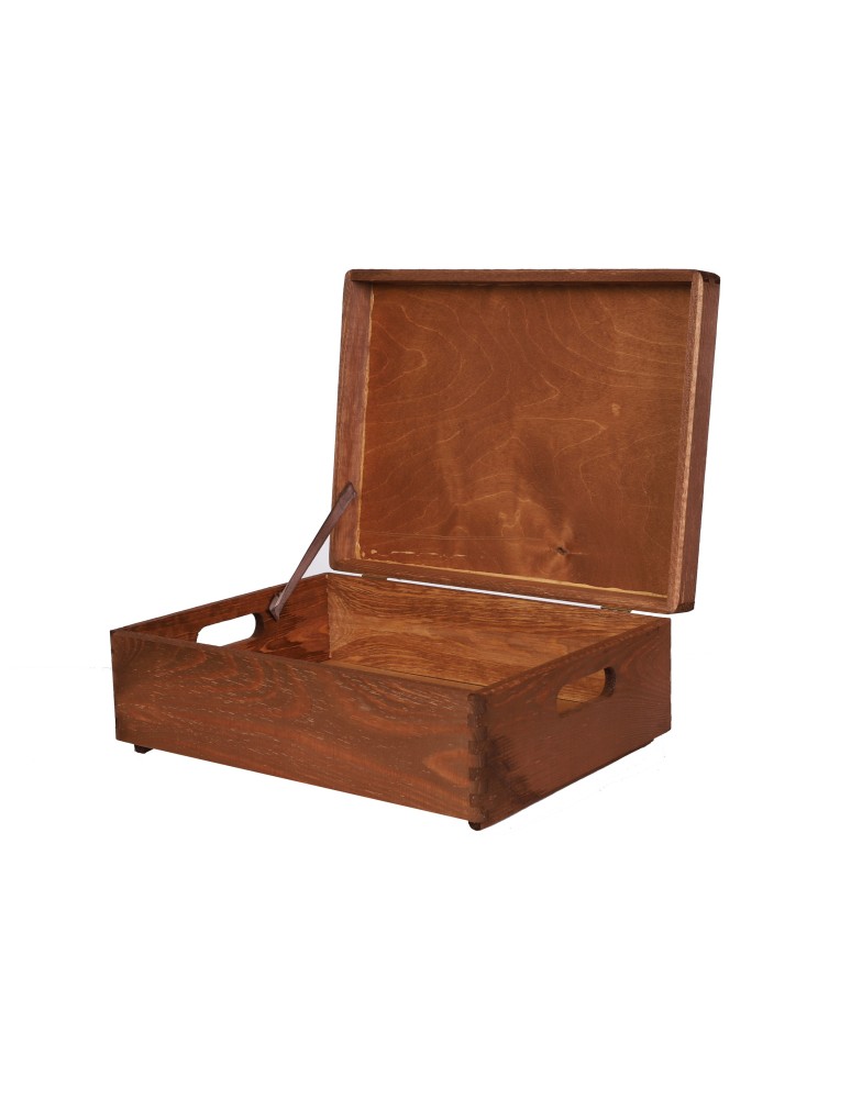 Dodatki i akcesoria - Drewniana skrzynka z wiekiem - 13,5x40x30 cm ~ S-08 BRĄZ - product MODO24.PL 4