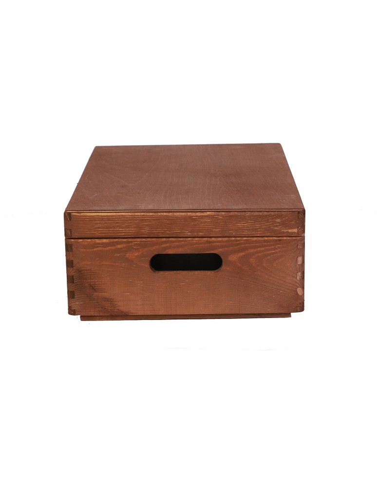 Dodatki i akcesoria - Drewniana skrzynka z wiekiem - 13,5x40x30 cm ~ S-08 BRĄZ - product MODO24.PL 5