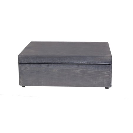 Drewniana skrzynka z wiekiem - 13,5x40x30 cm ~ S-08 SZARA