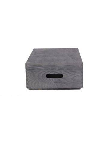 Dodatki i akcesoria - Drewniana skrzynka z wiekiem - 13,5x40x30 cm ~ S-08 SZARA - product 10