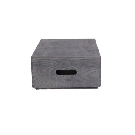 Drewniana skrzynka z wiekiem - 13,5x40x30 cm ~ S-08 SZARA