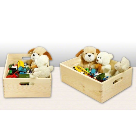 Skrzynka Drewniana z Pokrywą 23x40x30 cm ❏ Pełna z Uchwytami