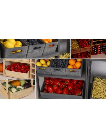 Skrzynki drewniane - Skrzynka drewniana z pokrywą 23x40x30 cm ~ S-03 BRĄZ - product 6