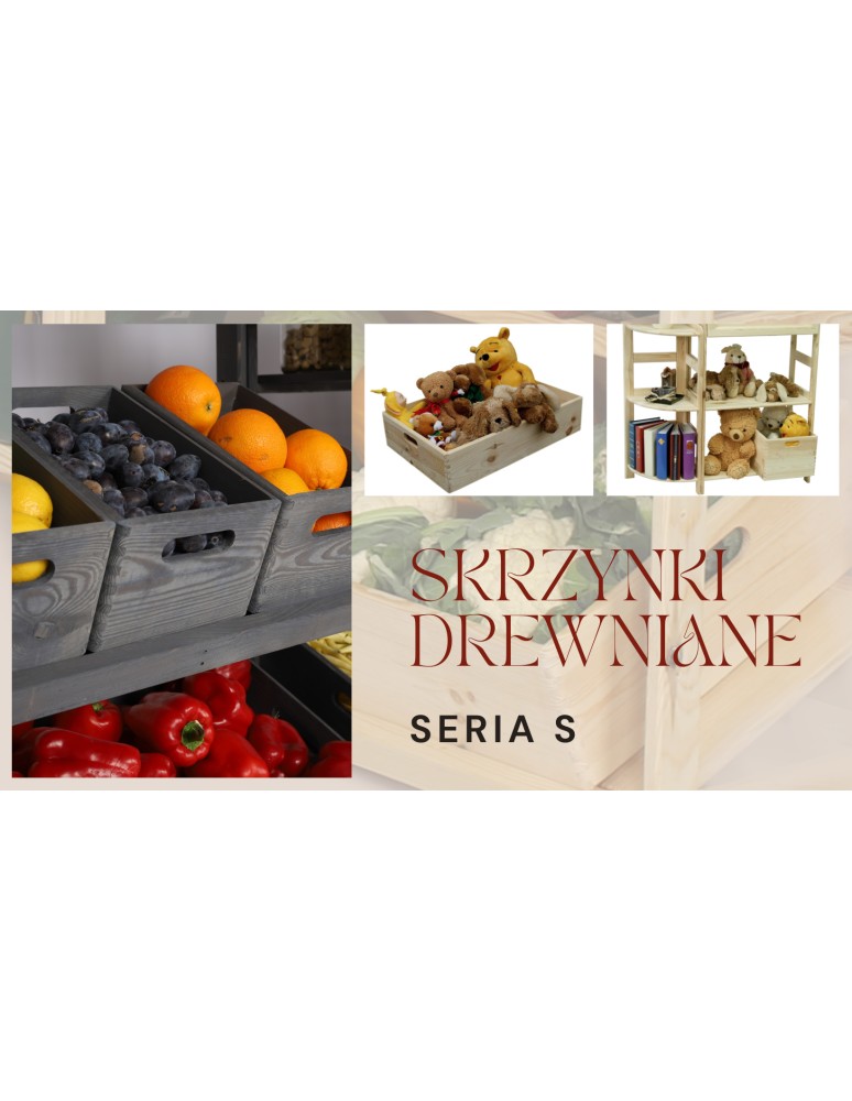 Skrzynki drewniane - Skrzynka na warzywa, owoce 60x40x13,5 cm ~ S-04 SZARA - product MODO24.PL 7