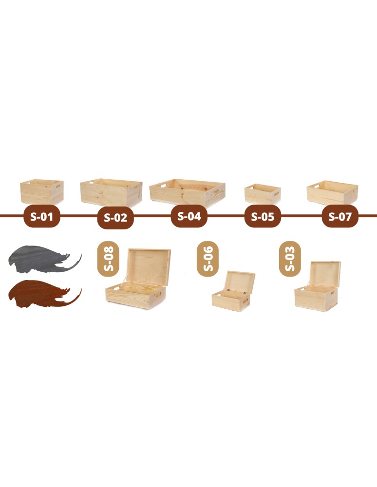 Skrzynki drewniane - Skrzyneczka prezentowa 13,5x30x20 cm — S-05 SZARA - product MODO24.PL 12