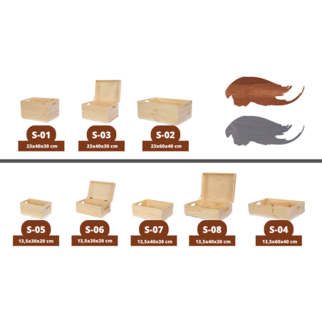 Drewniana Skrzyneczka z Wiekiem Płaskim ▪ 13x30x20 ▪ Sosnowa / Surowa