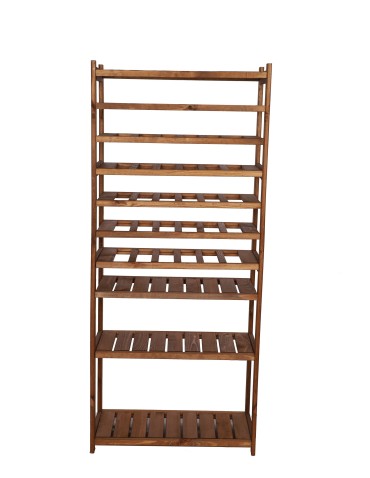 Regały/meble wielofunkcyjne - Regał Drewniany LSR 4 półki proste 6 PÓŁEK NA WINO – Brąz - product 3