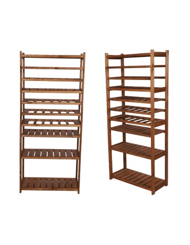 Regał Drewniany LSR 4 półki proste 6 PÓŁEK NA WINO – Brąz