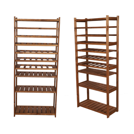 Regał Drewniany LSR 4 półki proste 6 PÓŁEK NA WINO – Brąz