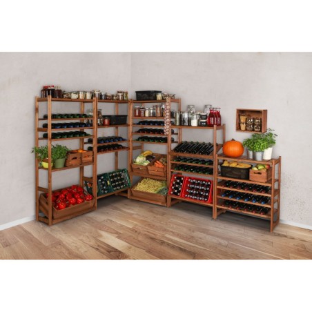 Regał Drewniany LSR 4 półki proste 6 PÓŁEK NA WINO – Brąz