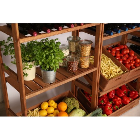 Regał Drewniany LSR 4 półki proste 6 PÓŁEK NA WINO – Brąz