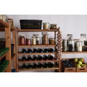 Regał Drewniany LSR 4 półki proste 6 PÓŁEK NA WINO – Brąz