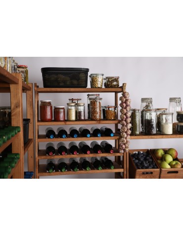 Regały/meble wielofunkcyjne - Regał Drewniany LSR 4 półki proste 6 PÓŁEK NA WINO – Brąz - product 16