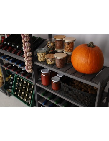 Regały/meble wielofunkcyjne - Regał Drewniany LSR 4 półki proste 6 PÓŁEK NA WINO – SZARY - product 14