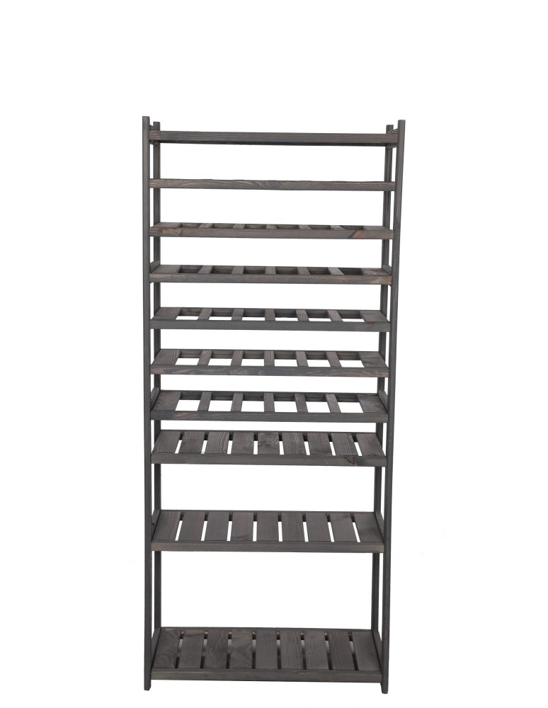 Regały/meble wielofunkcyjne - Regał Drewniany LSR 4 półki proste 6 PÓŁEK NA WINO – SZARY - product MODO24.PL 3