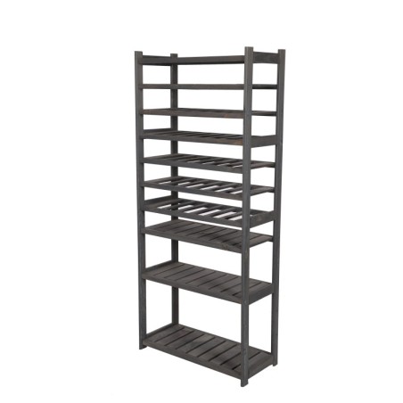 Regał Drewniany LSR 4 półki proste 6 PÓŁEK NA WINO – SZARY