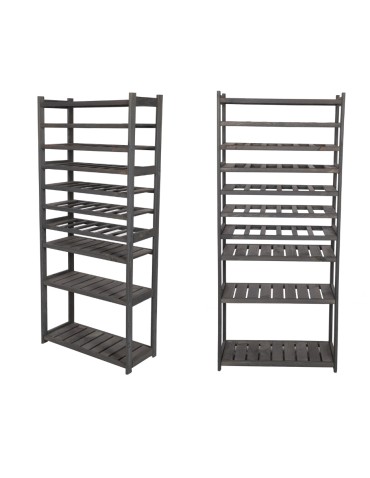 Regał Drewniany LSR 4 półki proste 6 PÓŁEK NA WINO – SZARY