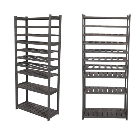 Regał Drewniany LSR 4 półki proste 6 PÓŁEK NA WINO – SZARY