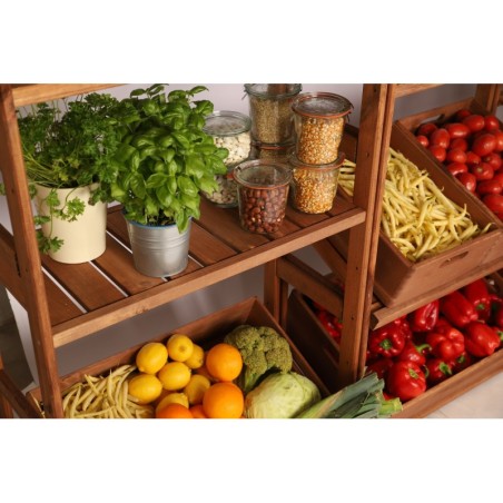 Regał Drewniany LSR półki mieszane 4 + 1 + 1 – brąz