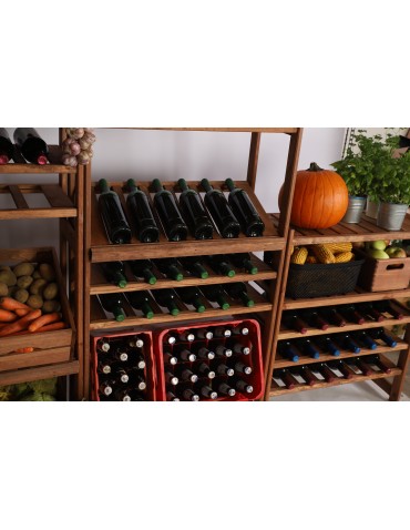 Regały/meble wielofunkcyjne - Regał Drewniany LSR półki mieszane 4 + 1 + 1 – brąz - product 13