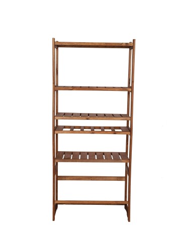 Regały/meble wielofunkcyjne - Regał Drewniany LSR półki mieszane 4 + 1 + 1 – brąz - product 3