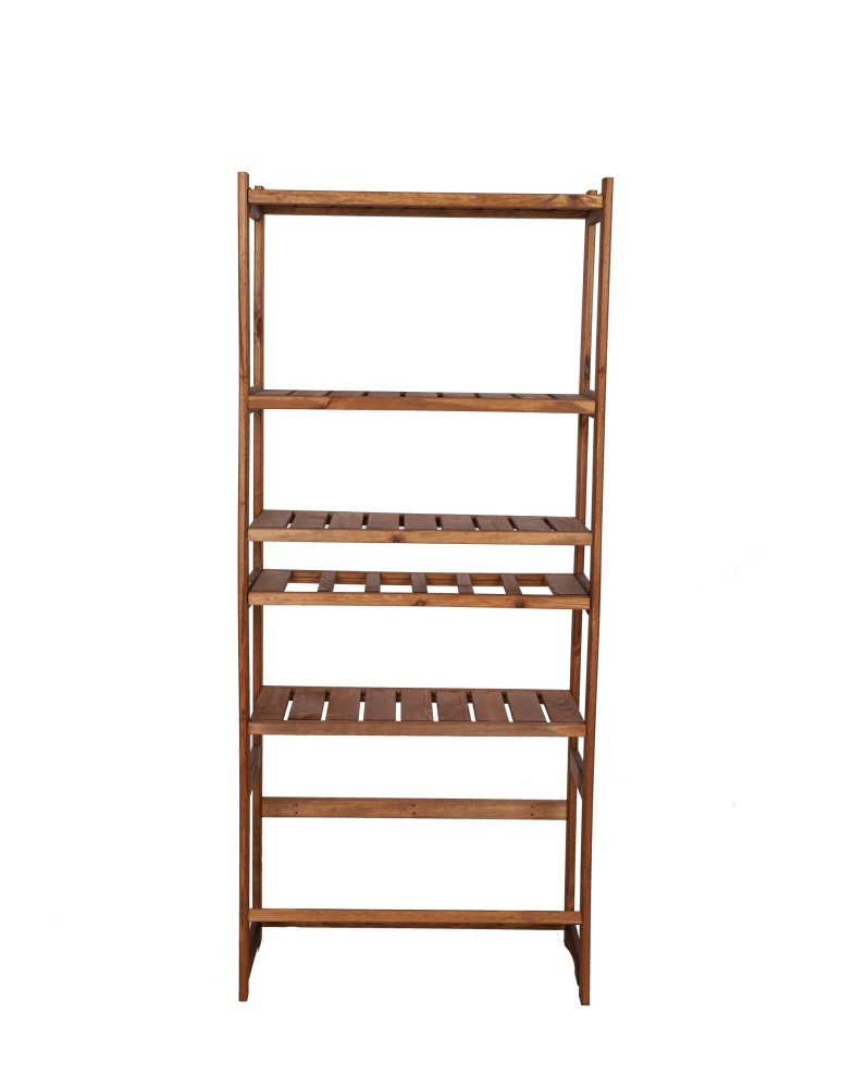 Regały/meble wielofunkcyjne - Regał Drewniany LSR półki mieszane 4 + 1 + 1 – brąz - product MODO24.PL 3