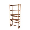 Regał Drewniany LSR półki mieszane 4 + 1 + 1 – brąz