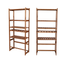 Regał Drewniany LSR półki mieszane 4 + 1 + 1 – brąz