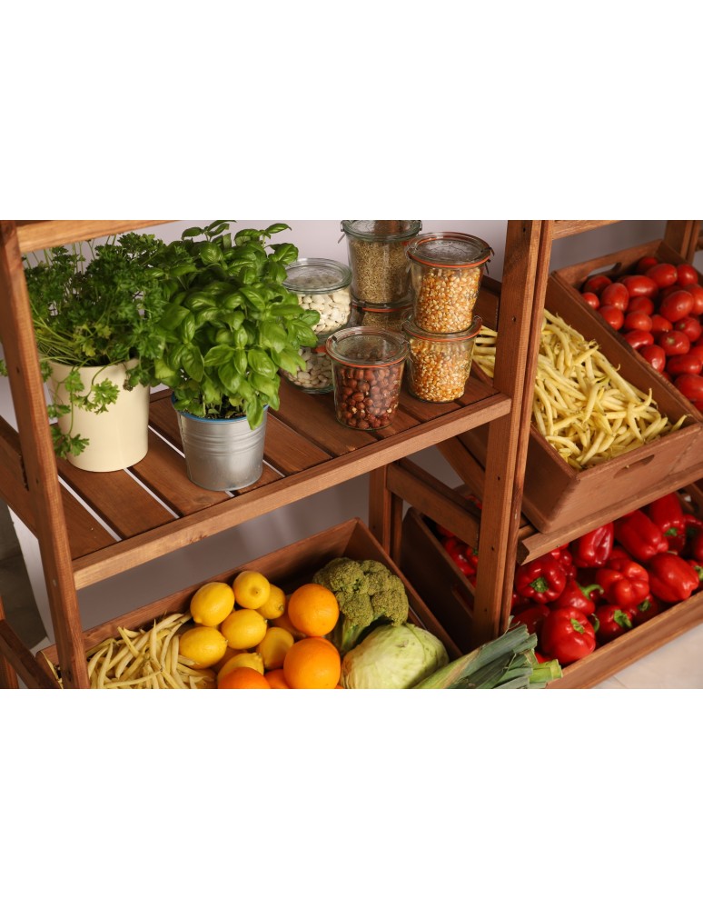 Regały/meble wielofunkcyjne - Regał Drewniany LSR półki mieszane 2 + 3 + 2 – brąz - product MODO24.PL 11