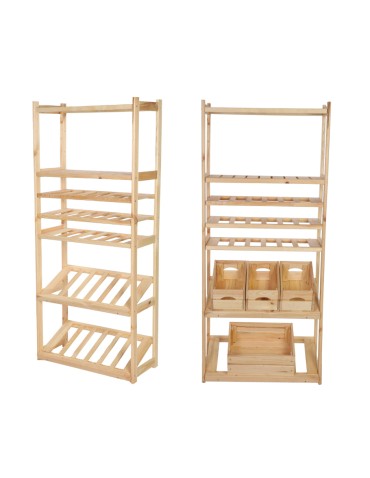 Regał Drewniany LSR półki mieszane 2 + 3 + 2