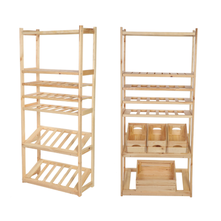 Regał Drewniany LSR półki mieszane 2 + 3 + 2