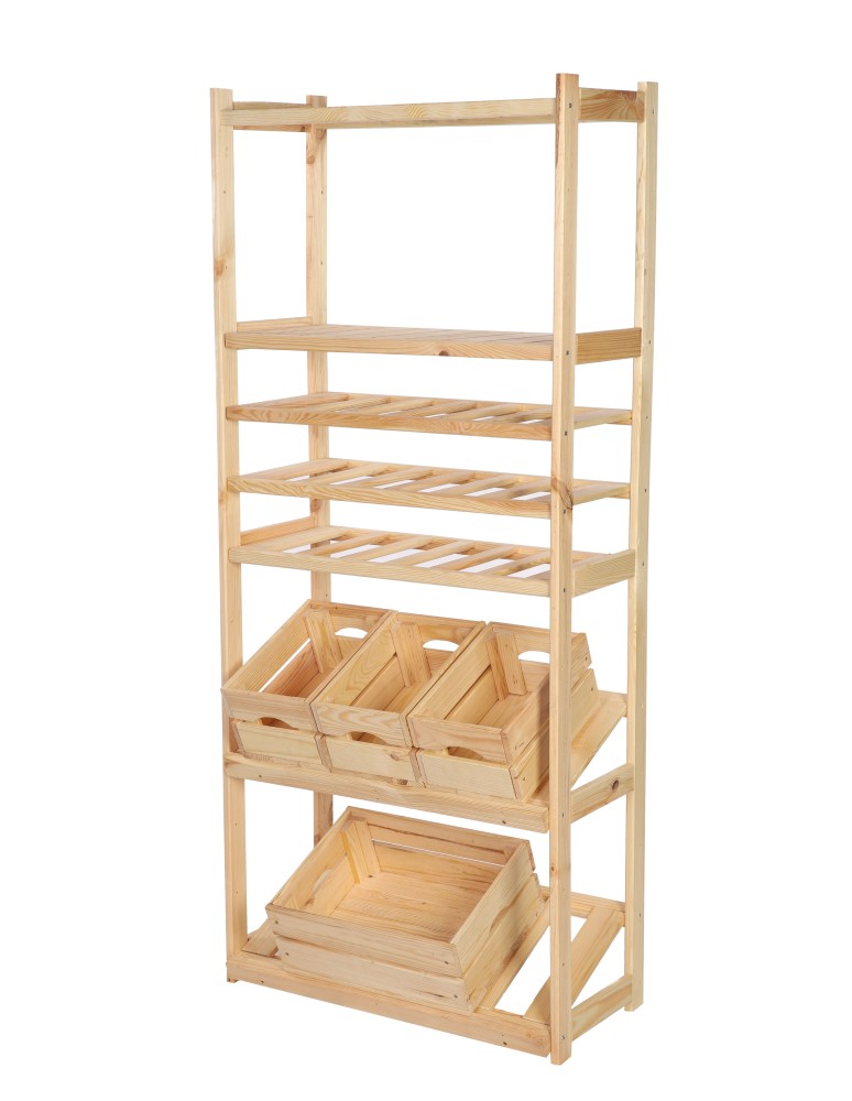 Regały/meble wielofunkcyjne - Regał Drewniany LSR półki mieszane 2 + 3 + 2 - product MODO24.PL 3