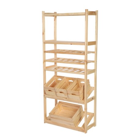 Regał Drewniany LSR półki mieszane 2 + 3 + 2