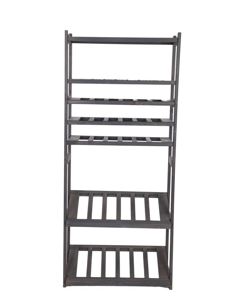 Regały/meble wielofunkcyjne - Regał Drewniany LSR półki mieszane 2 + 3 + 2 – szary - product MODO24.PL 3