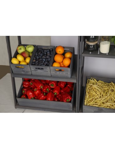 Regały/meble wielofunkcyjne - Regał Drewniany LSR półki mieszane 2 + 0 + 3 – szary - product 14